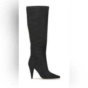 JESSICA SIMPSON JS-MAYNARD black suede cone heel knee‎ hi Boot size 9.5 wide new